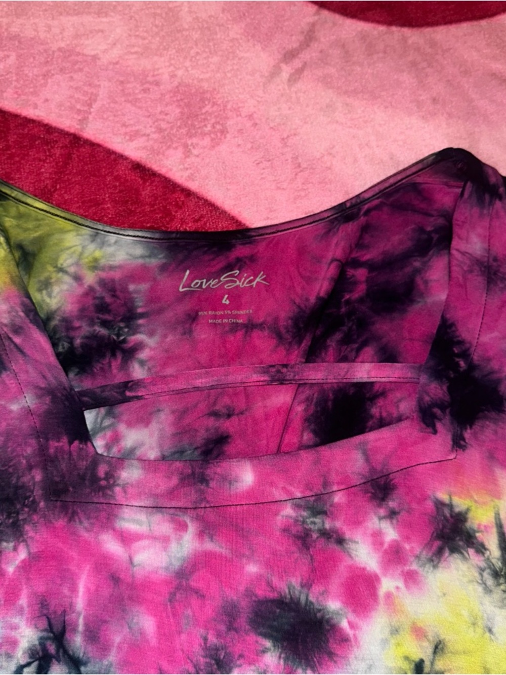 Torrid • Lovesick multi-color Tie-Dye strappy long sleeve top - Picture 3 of 5